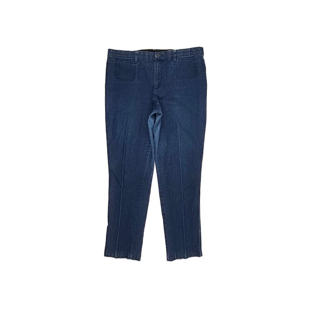 Kim Rogers Jeans Women 16 Blue Dark Wash Straight Leg High Rise Denim